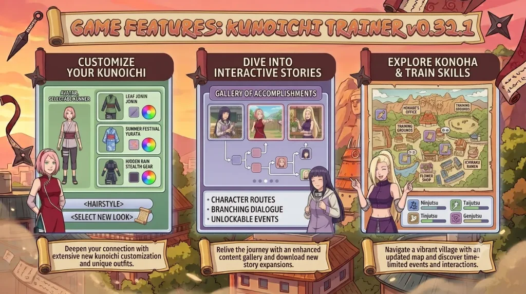 image of features of Kunoichi Trainers