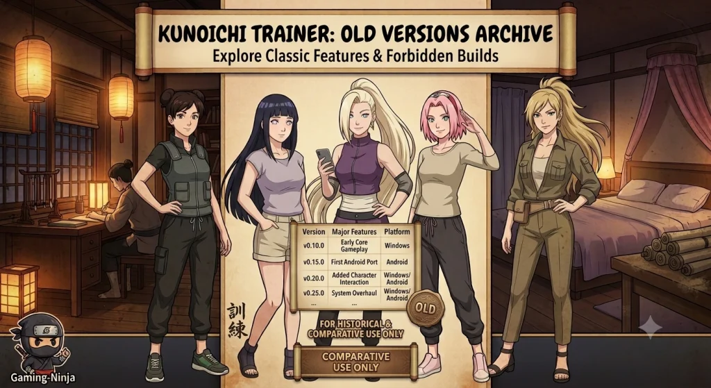 image of old versions of kunoichi trainer
